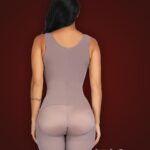 3 row hook closure sleeveless full body shaper with open stall new back side view