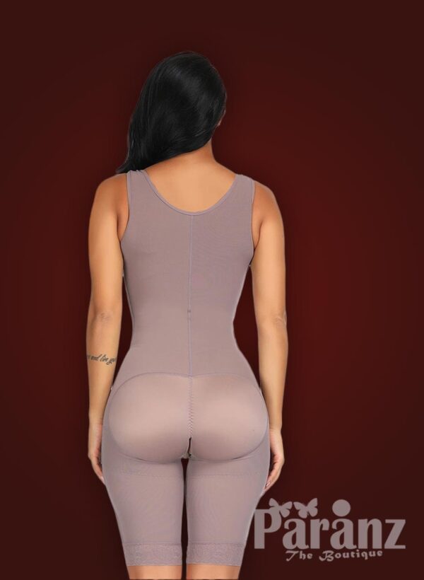 3 row hook closure sleeveless full body shaper with open stall new back side view