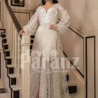 Arabian style sleeve tulle gown with all over lace work and royal bodice