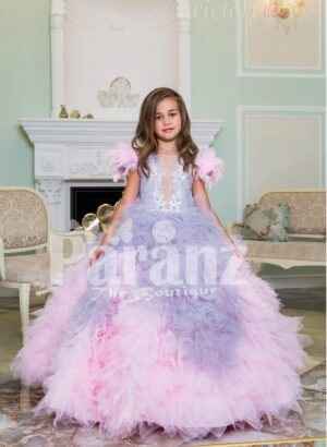 New Girl Glitz Pageant Party Wedding Ruffled Dress Bolero Purple 2 4 6 8 10 12 