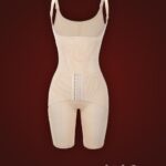 Beige open-bust style elastic strappy sleeve multi-layer waist slimming body shaper New Raw view (10)