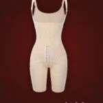 Beige open-bust style elastic strappy sleeve multi-layer waist slimming body shaper New Raw view (10)