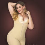 Butt enhancing tummy slimming open bust body shaper with front zipper closure new for women