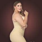 Butt enhancing tummy slimming open bust body shaper with front zipper closure new side view