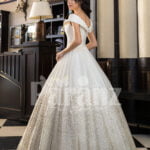 Disney princess styled high volume wedding tulle gown with stunning bodice back side view