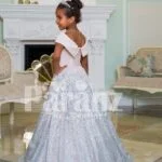 Exclusive sailor bodice elegant baby gown with glitz floor length high volume skirt side view