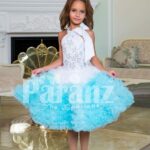 Multi-color tea length cloud ruffle elegant party dress for girls