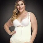 Open-bust style all white front zipper closure underwear body shaper new