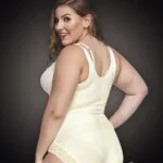 Open-bust style all white front zipper closure underwear body shaper new back Side view