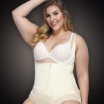 Open-bust style all white front zipper closure underwear body shaper new view