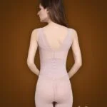 Open-bust style beautiful mauve underwear body shaper new back side view