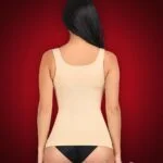 Open-bust style elastic sleeve high waist correcting body shaper new back side view