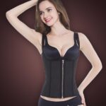 Open-bust style front zipper closure tummy slimming body shaper new back side view
