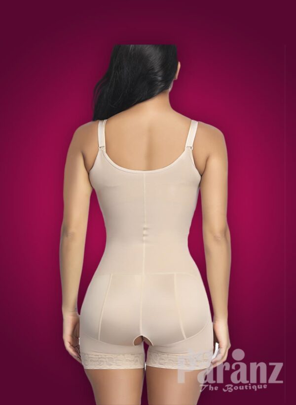 Open-bust style full body shaper with front zipper closure new Mild back side view