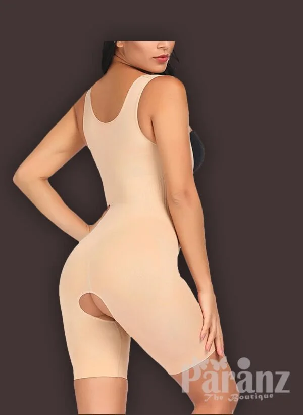 Open-bust style sleeveless full body shaper underwear for women new back side view