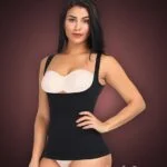 Open-bust style sleeveless high waist slimming black body shaper New