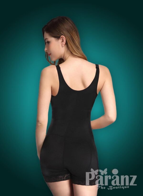 Open-bust style soft and smooth fabric high waist slimming body shaper new back side views