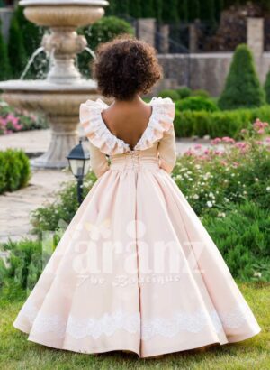 Sailor frill lacework bodice royal summer floor-length baby party gown back side view