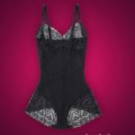 Semi-open bust style lace work buckle attach strappy sleeve body shaper new raw (6)