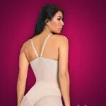 Semi-open bust style lace work buckle attach strappy sleeve body shaper new side view