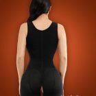 Sleeveless 3 rows front hook closure full body shaper for women back side view