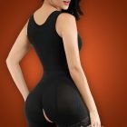 Sleeveless 3 rows front hook closure full body shaper for women side view
