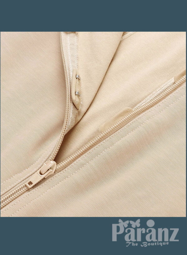 Sleeveless and comfortable front zipper closure underwear body shaper raw views