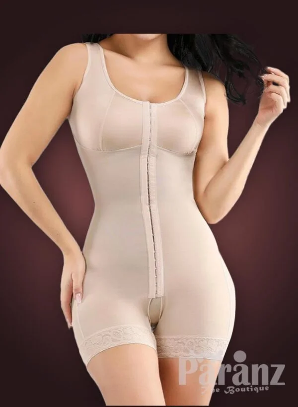 Sleeveless front hook closure custom fit tummy slimming body shaper