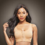 Sleeveless soft and lightweight under bust band support push up posture corrector bra in Beige