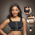 Sleeveless soft and lightweight under bust band support push up posture corrector bra in black new views