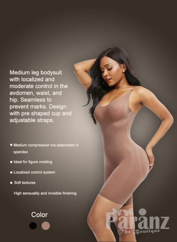 Soft and adjustable medium leg body shaper tummy control and butt lifter new side view