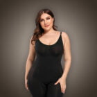 Soft and adjustable medium leg body shaper tummy control and butt lifter without logo