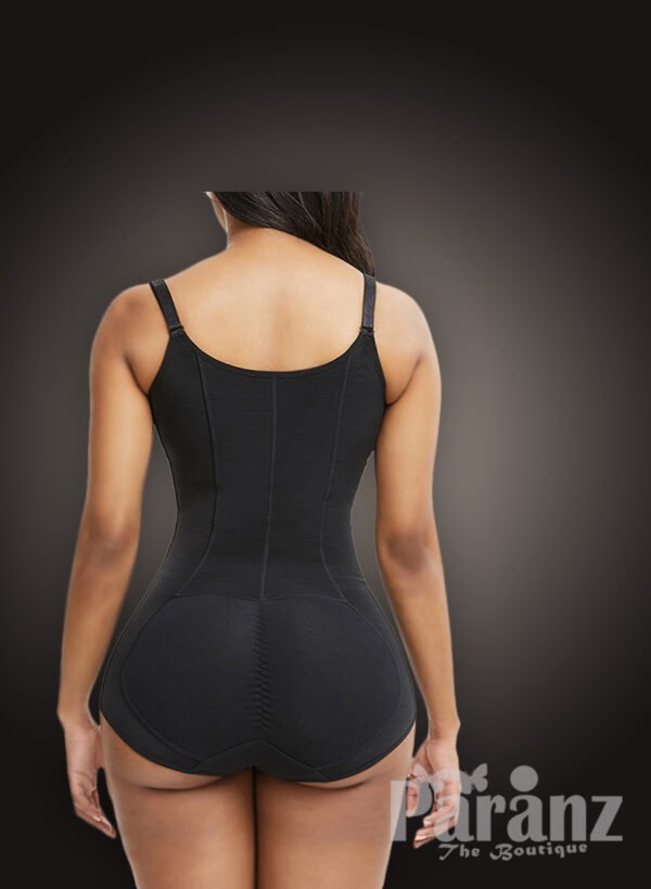 Strappy sleeve perfect underwear body shaper with tummy control and butt lifter New black side view