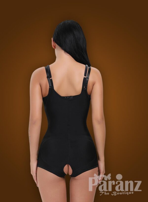 Stylish open-bust style side front zipper closure custom fit body shaper new back side view