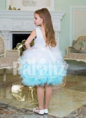 Super stylish bi-color tea length cloud skirt party dress for girls back side view