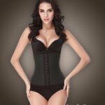 Two layer tummy slimming front hook closure body shaper in Black new