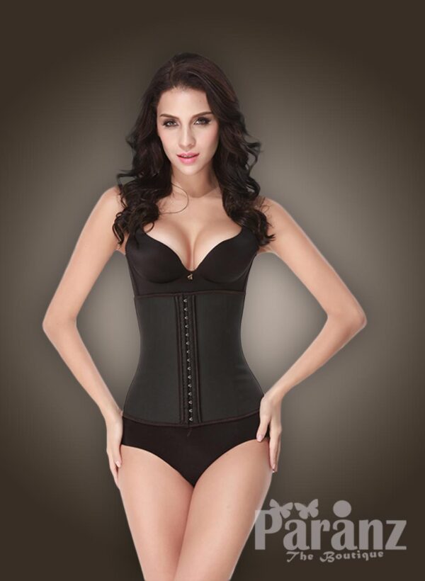 Two layer tummy slimming front hook closure body shaper in Black new