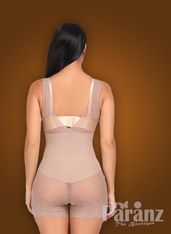 V cut neckline full body shaper with advanced waist slimming new back side view