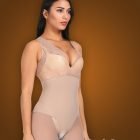 V cut neckline full body shaper with advanced waist slimming new side view