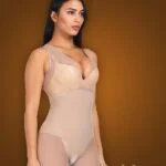 V cut neckline full body shaper with advanced waist slimming new side view