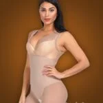 V cut neckline full body shaper with advanced waist slimming new side views