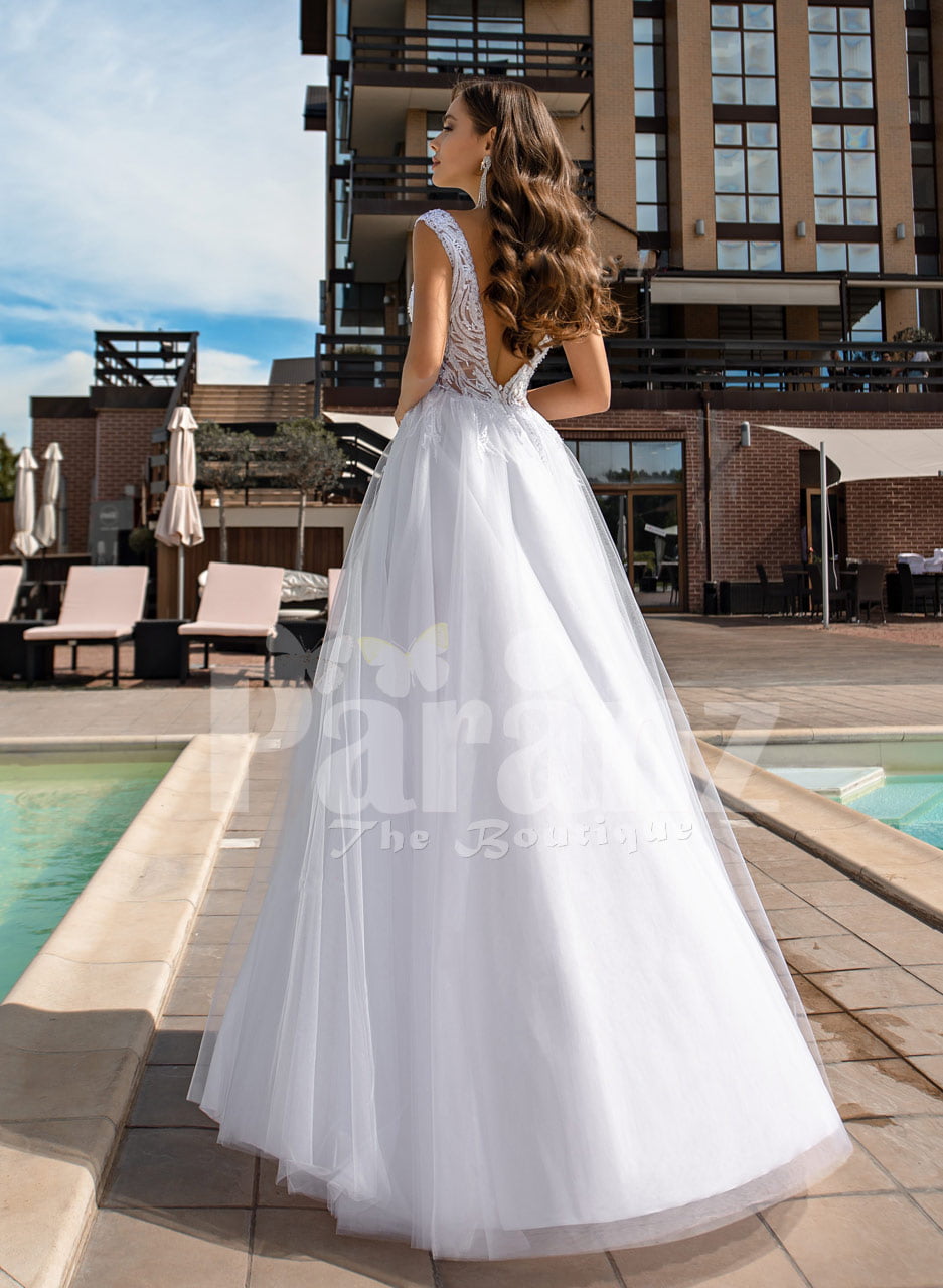 Lehenga | Long gown design, Long gown dress, Dress neck designs