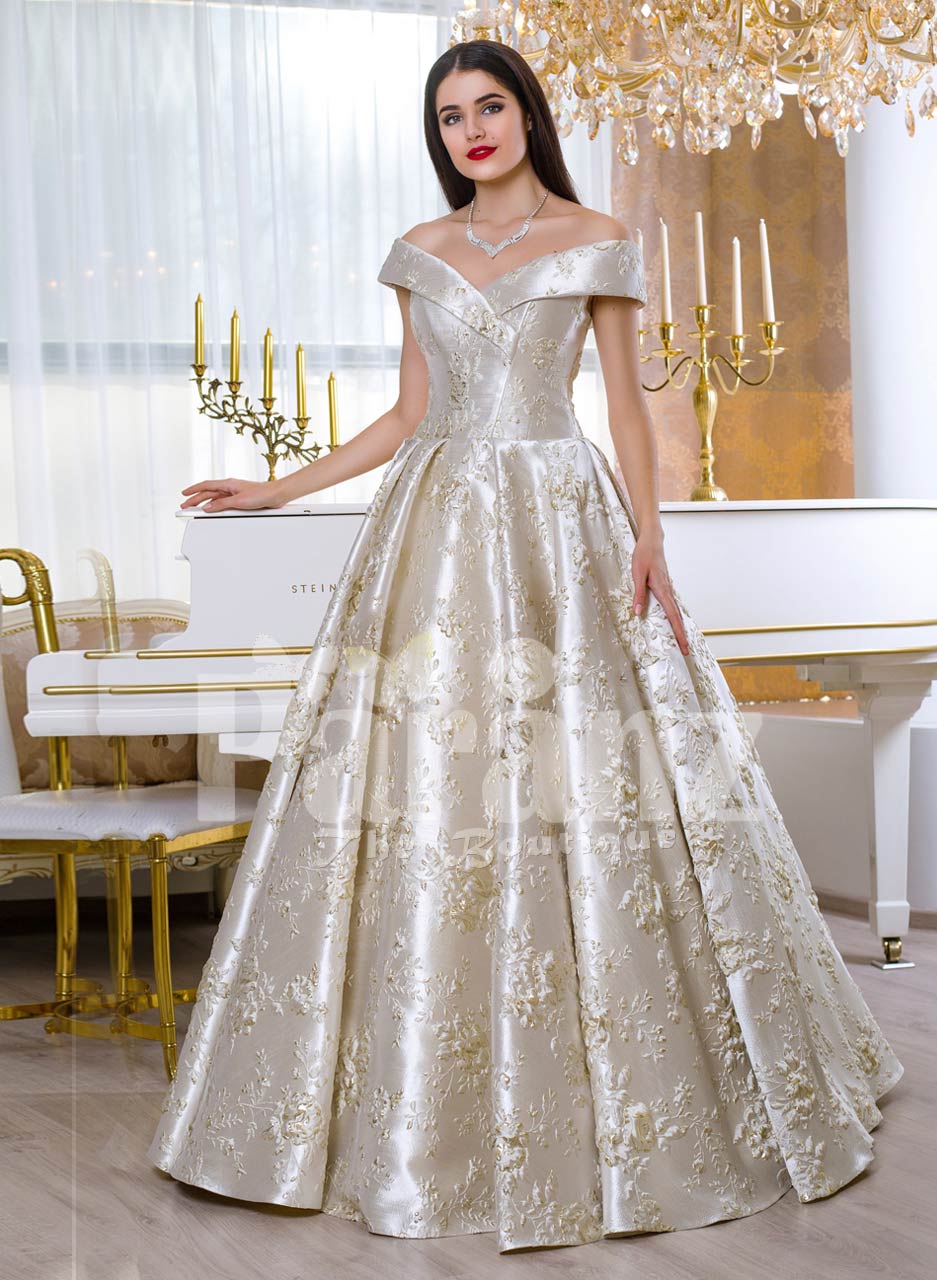 Buff Silver Wedding Dress| Wedding Gowns – D&D Clothing