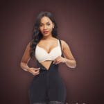 Women super slimming adjustable fabric underwear full body shaper in black new