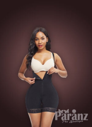 Women super slimming adjustable fabric underwear full body shaper in black new