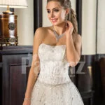 Womens off-shoulder celebrity style glam glitz tulle skirt wedding gown