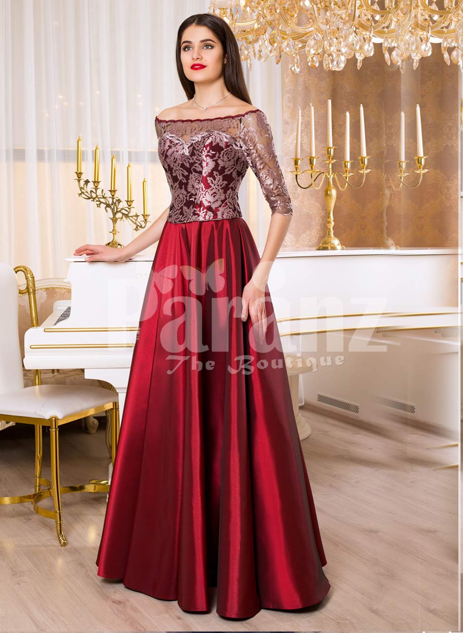 Chic A-line Mermaid Sexy Long Prom Dresses Burgundy Gold African Prom –  SELINADRESS