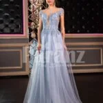 Womens off-shoulder style princess like evening party gown with tulle skirt