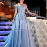 Womens off-shoulder super stylish fairy princess style flared tulle skirt evening gown