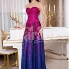 Womens super stunning glitz magenta pink and blue floor length glam evening gown